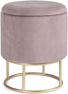 Hocker Polina in Samt-Optik, Rosa, 35 x 35 x 45 cm