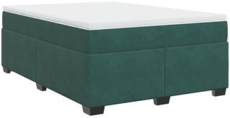 vidaXL Boxspringbett mit Matratze Dunkelgrün 140x200 cm Samt 3285290