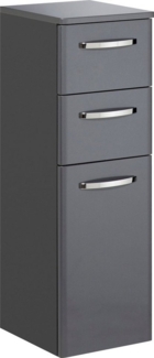 Saphir Unterschrank Quickset 327 Badschrank, 1 Tür, 2 Schubladen, 30 cm breit Badezimmer-Unterschrank inkl. Türdämpfer, Griffe in Chrom Glanz