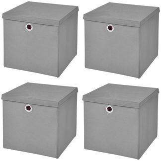 StickandShine Faltbox 4er SET 28 x 28 x 28 cm mit Deckel – perfekt für KALLAX - 19 Farben
