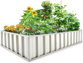 Hochbeet Metall 174x90x30cm Pflanzkübel Blumenkasten T-Etiketten Handschuhen