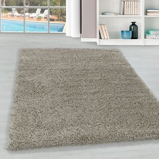 Teppium Teppich Unicolor - Einfarbig, Rund, Höhe: 30 mm, Einfarbig Shaggy Teppich Wohnzimmer Langflor versch. farben und größen