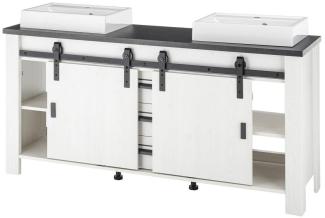 Waschbeckenunterschrank SHERWOOD 47 Pinie weiß anthrazit