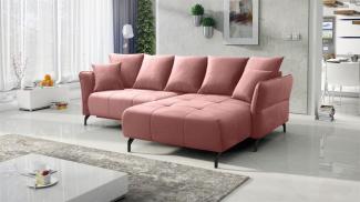 Ecksofa Schlafsofa Sofa SADIE Stoff Element Altrosa Ottomane Rechts