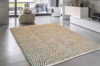 calo-deluxe Teppich Luba 433, rechteckig, Höhe: 7 mm, reine Baumwolle, handgewebt, Wohnzimmer, Kinderzimmer