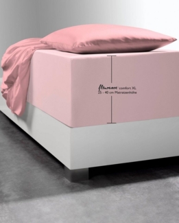 fleuresse Spannbettlaken Comfort XL-Jerseyspannlaken, 96% Baumwolle, 4% Elastan, Gummizug: rundum, für Matratzen bis 40cm sowie Wasserbetten und Boxspringbetten geeignet