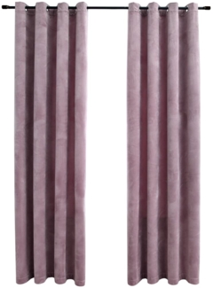 vidaXL Verdunkelungsvorhänge mit Ösen 2 Stk. Samt Antik-Rosa 140x245cm 134522