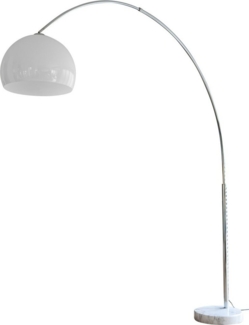 Bogenlampe Kunststoff Metall Marmor Weiß