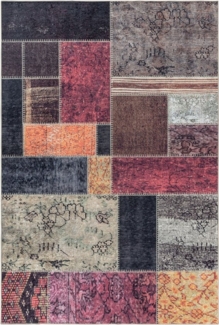 Teppium Teppich Patchwork Design, Rechteckig, Höhe: 7 mm, Waschbarer Teppich Patchwork Design Rutschfest Teppich Wohnzimmer