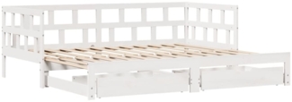 vidaXL Tagesbett Ausziehbar mit Schubladen ohne Matratze Weiß 80x200cm 3302210