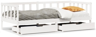 vidaXL Tagesbett mit Schubladen Weiß 90x190 cm Kiefernholz 3302074