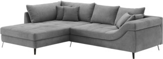 Mr. Couch Ecksofa Portofino L-Form, 4 Bezugsqualitäten, 13,5 cm hohe Metall-Profilfüße in matt-schwarz