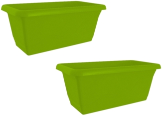 HTI-Living 2er Set Grün Blumenkasten mit Wasserspeicher 40 cm