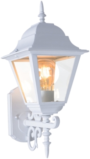 Laterne, Außenbereich, IP44, Glas klar, weiß