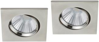 LED Einbaustrahler 2er Set eckig schwenkbar dimmbar Nickel matt 5,5W Deckenlampe