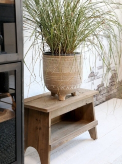 Holzbank mit Ablage L 50cm aus Fichtenholz Chic Antique 41523-00