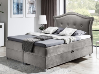 99rooms Lulu Boxspringbett 120x200 cm Velours FRENCH VELVET Grau