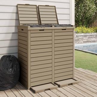 vidaXL Outdoor-Mülltonne Hellbraun 78x41x86 cm Polypropylen 364174