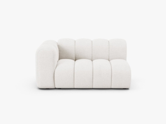 Micadoni Modulares Sofa Lupine 2-Sitzer Links Boucle Baloo Weiß