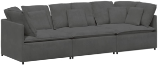 vidaXL Modulares Sofa mit Kissen Cordstoff Dunkelgrau 3321288