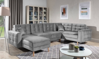 Wohnlandschaft Asgard U Grau – Sofa mit Bettkasten & Stil