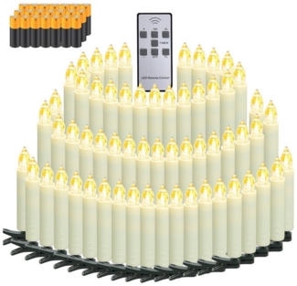 Gotoll LED-Christbaumkerzen LZ20-40 20/30/40er Kabellose Weihnachtsbaum kerzen, Kabellose Weihnachtskerzen christbaumschmuck mit Batterie