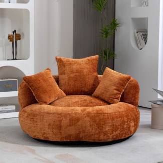 Celya Sitzsack Lazy Sofa Gaming Sofa Stuhl mit drei Kissen,hoch Rücken Sitzsack Stuhl (1 Sitzsack, 3 Kissen), Couch für Erwachsene und Kinder, für Schlafzimmer und Büro,Orange