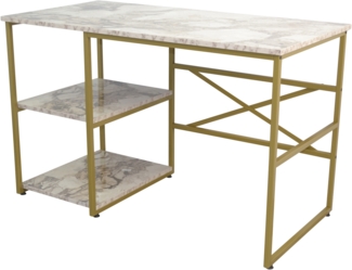 Edler Schreibtisch mit Tischplatte in Marmoroptik 120x60 cm "Cesar"