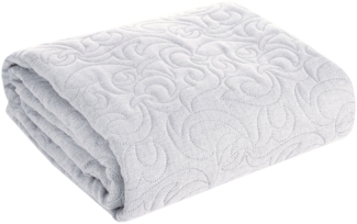 Tagesdecke Decke Lein-Optik 4 silber 220x240 cm