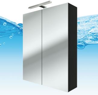 Spiegelschrank Badspiegel Badezimmer Spiegel City 60cm Esche schwarz mit 5W LED-Strahler