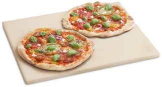 BURNHARD Pizzastein Universal rechteckig, Cordierit Stein, Edelstahl, (1-St), 45 x 35 x 1.5 cm
