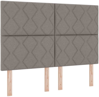 vidaXL Boxspringbett mit Matratze Taupe 140 x 190 cm Stoff 3342946