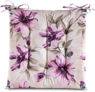 Wasserdichtes Stuhlkissen Outdoor GARTEN 29A 40X40X5 creme rosa