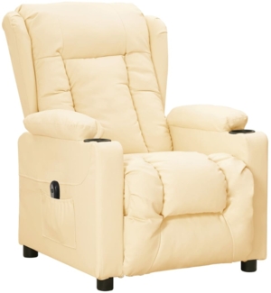 vidaXL Relaxsessel Elektrisch Creme Kunstleder 3098804