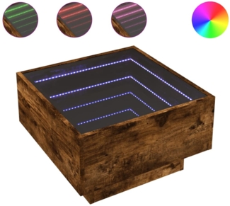 vidaXL LED-Couchtisch Räuchereiche 50x50x30 cm Holzwerkstoff 847508