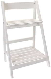 Spetebo Pflanzentreppe Outdoor Etagere - weiß - mit 2 Ablagen (Set, 1 St, Etagere mit 2 Böden), klappbares Blumenregal