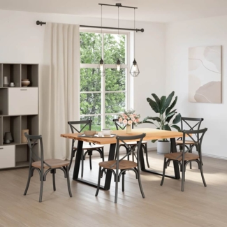 vidaXL Esstisch Hellbraun 180 x 120 x 74 cm Massivholz Eiche 3304956