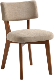 LVHOM 2er Set Esszimmerstühle Leinenstoff, Polsterstuhl aus Massivholz, belastbar bis 200 kg, Stuhl für Esszimmer, Homeoffice & Wohnzimmer, Khaki