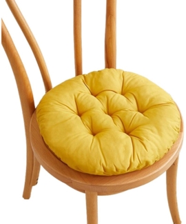 Coonoor Stuhlkissen Stuhlauflage, Sitzkissen Uni 2er-Pack, Größe rund: 37 cm Ø - gesteppt, mit glatten, strapazierstarkem Gewebe