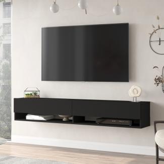 Fernsehtisch Laitila 180x31,5x29,5cm Schwarz [en. casa]