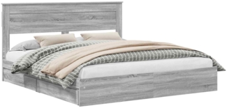 vidaXL Aufbewahrungsbett Graues Sonoma 180 x 200 cm Holzwerkstoff 3409897