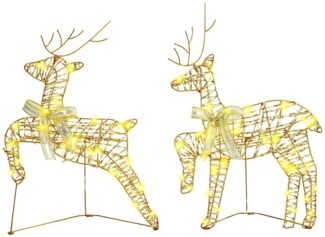 vidaXL LED Rentiere mit 40 LEDs 2 pcs Warmes Weiß PET 42019142