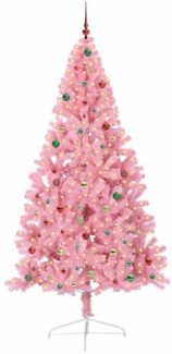 vidaXL Künstlicher vorbeleuchteter Weihnachtsbaum Rosa 240 cm PVC 3397110