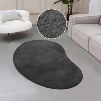 Leonique Fellteppich Balu Bean, Kaninchenfell, U-förmig, Höhe: 20 mm, Kunstfell Teppich, Modern, weich, Wohnzimmer, Schlafzimmer