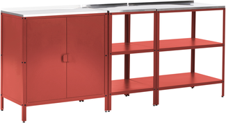 Outdoor-Küche 3er Set VILAMA Metall Rot