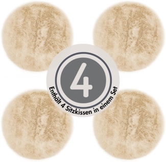 LUXOR living Stuhlkissen Sitzauflage Novara, Kunstfell, rund oder eckig, sehr weich, auch als 4er Set bestellbar