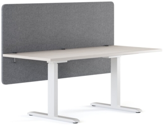 RICOO Akustik Trennwand für Schreibtisch 160 x 80 x 2,3 cm Sichtschutz ZAP1680-G Filz Grau Büro Home Office Pinnwand Schallschutz Raumtrenner Tischtrennwand mit Klemmen Schalldämmung