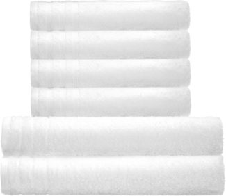 Kleine Wolke Handtuch Set Royal, 6 Stück (4 Handtücher 50/100 cm + 2 Duschtücher 70/140 cm), Frottier (Set, 6-St), Uni Farben, mit Bordüre, weich, in verschiedenen Sets erhältlich