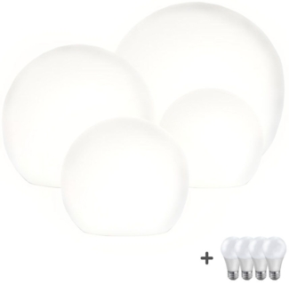 s.luce Globe Set Garten Kugelleuchten Weiß