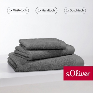 s.Oliver Handtuch Set s. Oliver, besonders weich und saugfähig, Walkfrottier (Set, 3-St), 1 Gästetuch 30x50 cm, 1 Handtuch 50x100 cm, 1 Duschtuch 70x140 cm